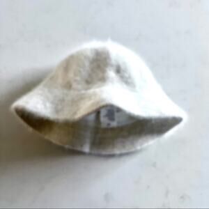 Rabbit Hair Wool Blend Ecru Bucket Hat size 16